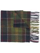 Barbour Plaid Fringed Scarf - Green