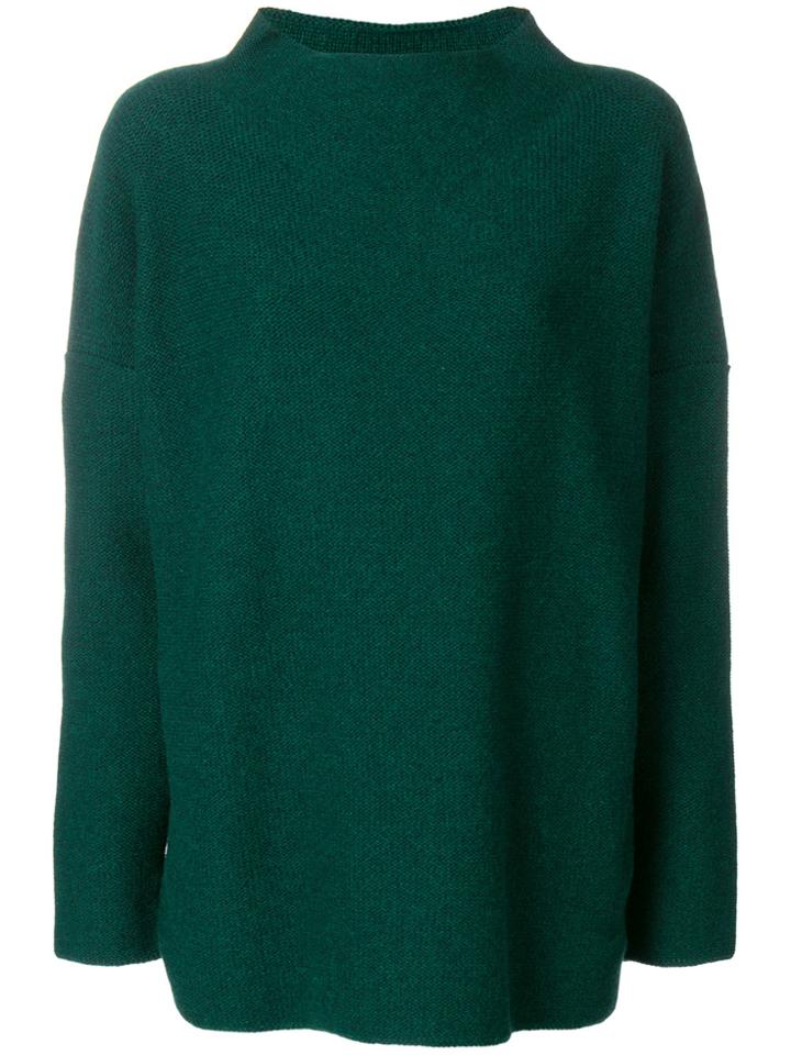 Daniela Gregis Slouchy Boat Neck Sweater - Green