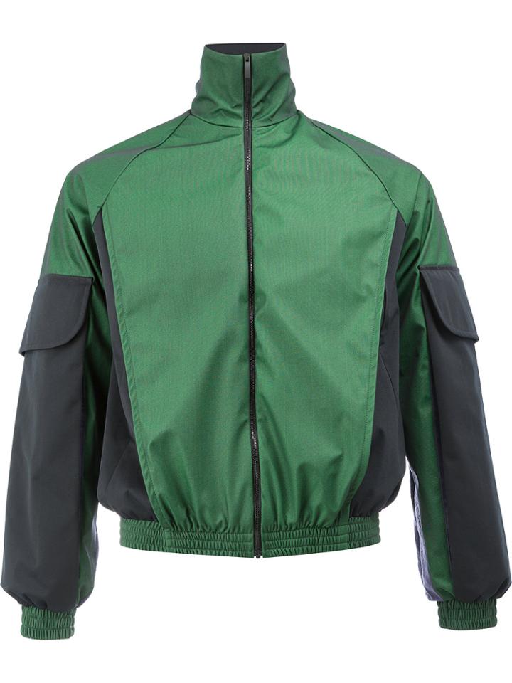 Cottweiler Contrast Sleeve Zipped Jacket - Green