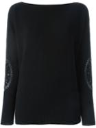Giada Benincasa Embellished Detail Jumper, Women's, Size: Small, Black, Crystal/cashmere