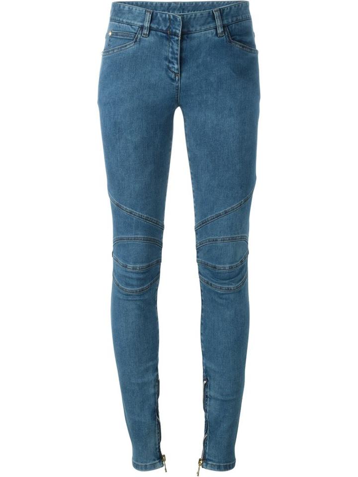 Balmain Skinny Jeans, Women's, Size: 44, Blue, Cotton/spandex/elastane
