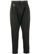Low Brand Pinstripe Tapered Trousers - Black