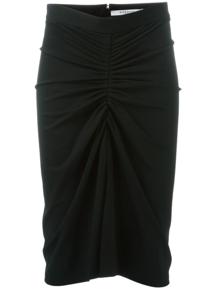 Givenchy Ruched Pencil Skirt, Women's, Size: 42, Black, Viscose/spandex/elastane/acetate/silk