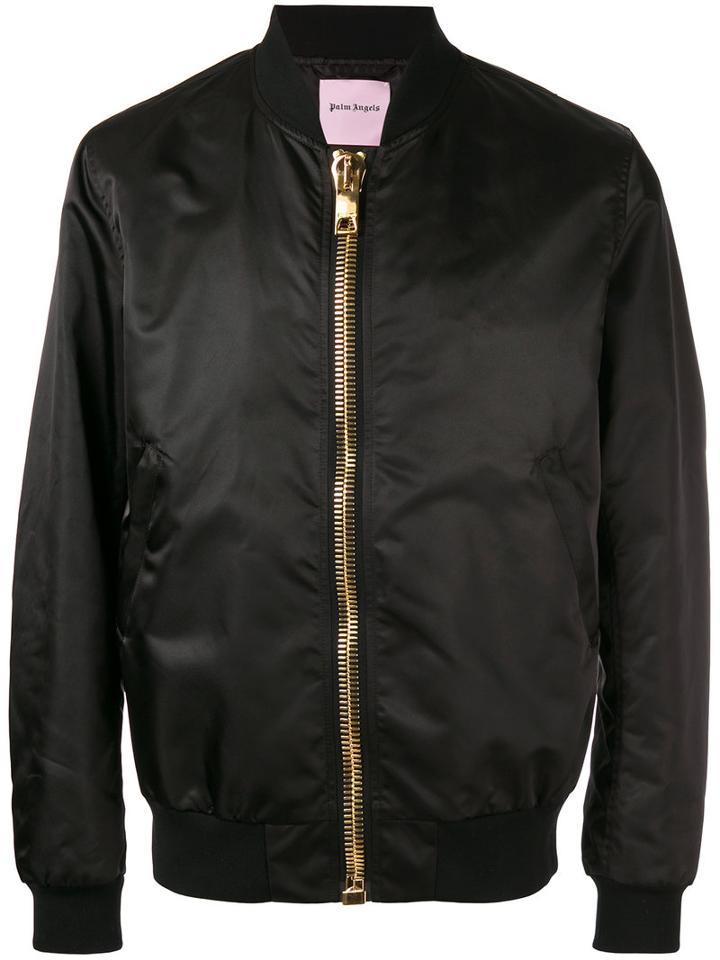 Palm Angels Classic Bomber Jacket, Men's, Size: Xl, Black, Polyamide/viscose