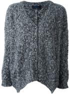 Twin-set Flocked Classic Cardigan, Women's, Size: Xl, Grey, Cotton/acrylic/polyamide/wool
