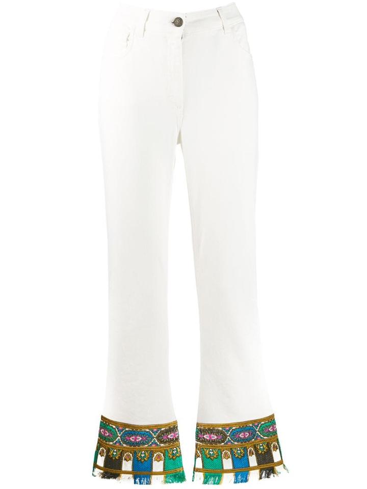 Etro Embroidered Hem Jeans - White
