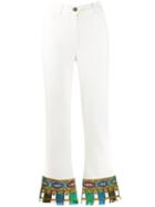 Etro Embroidered Hem Jeans - White
