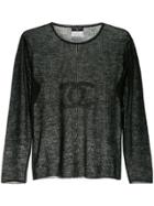 Chanel Vintage Chanel Cc Long Sleeve Top - Black