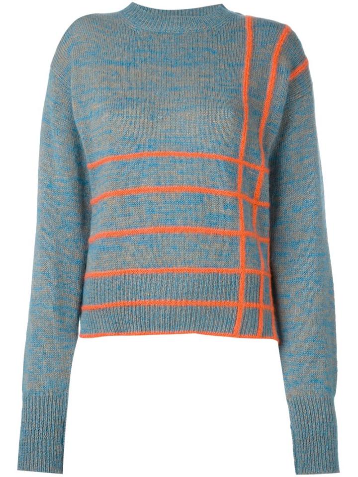 Marco De Vincenzo Checked Jumper, Women's, Size: 38, Blue, Polyester/angora/mohair/wool
