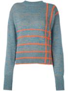 Marco De Vincenzo Checked Jumper, Women's, Size: 38, Blue, Polyester/angora/mohair/wool