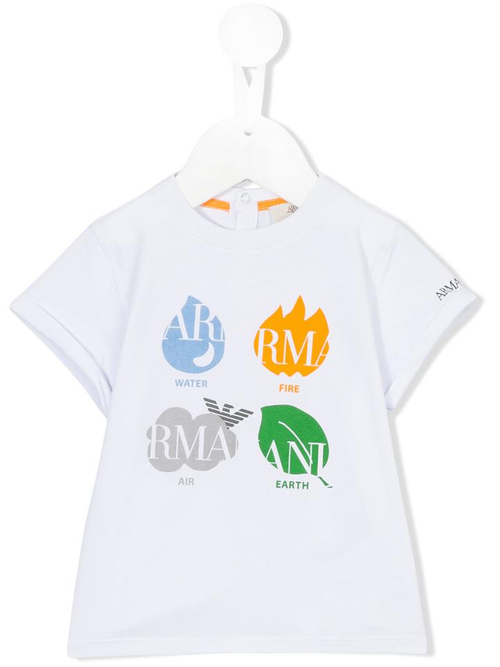Armani Junior - Printed T-shirt - Kids - Cotton/spandex/elastane - 36 Mth, White