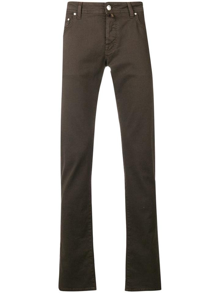 Jacob Cohen Logo Handkerchief Slim Jeans - Brown