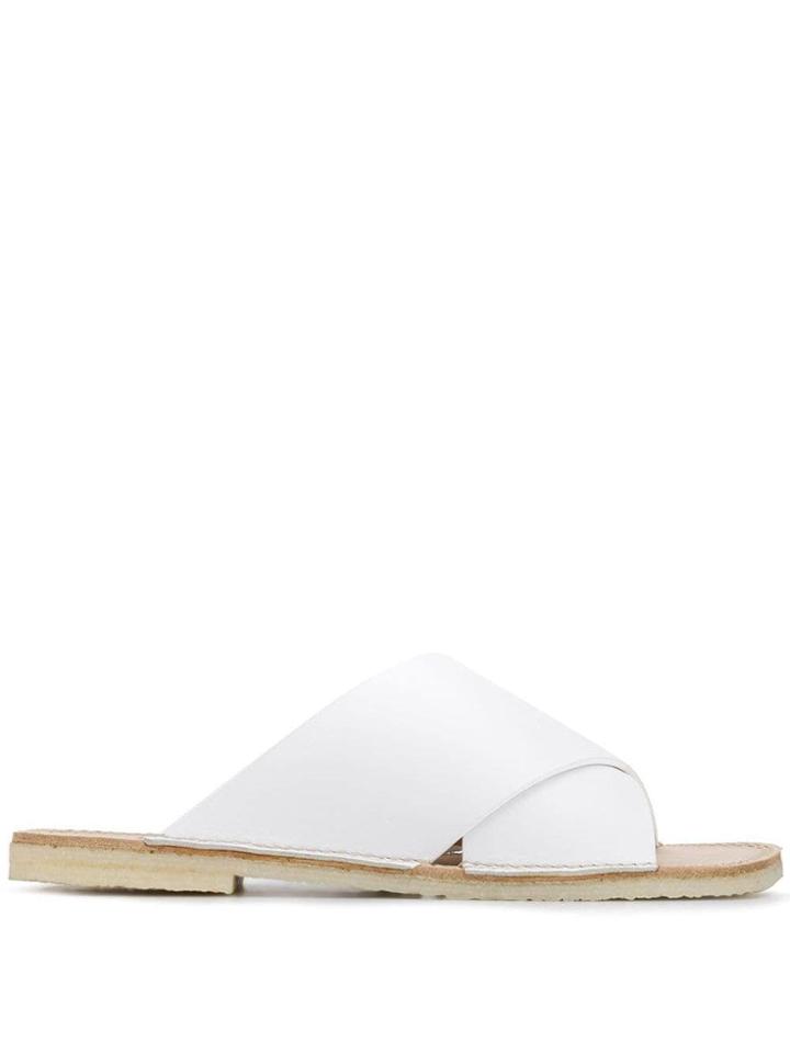 Flamingo's Betty Cross Strap Sandals - White