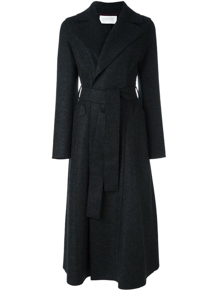 Harris Wharf London Belted Mid-length Coat, Women's, Size: 42, Grey, Virgin Wool