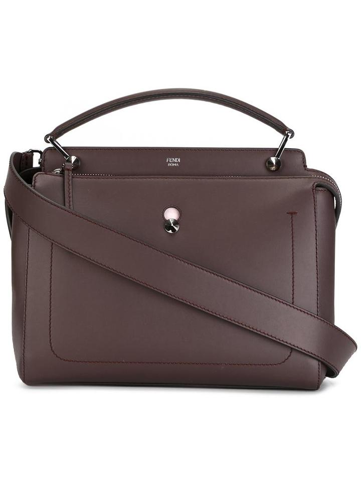 Fendi Dotcom Tote, Women's, Brown, Calf Leather