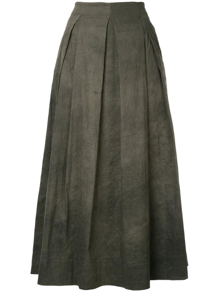 Uma Wang Pleated Midi Skirt - Green