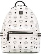 Mcm Stark Backpack, White, Pvc/nylon