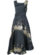 Rubin Singer Textured Asymmetric Midi Dress - Black