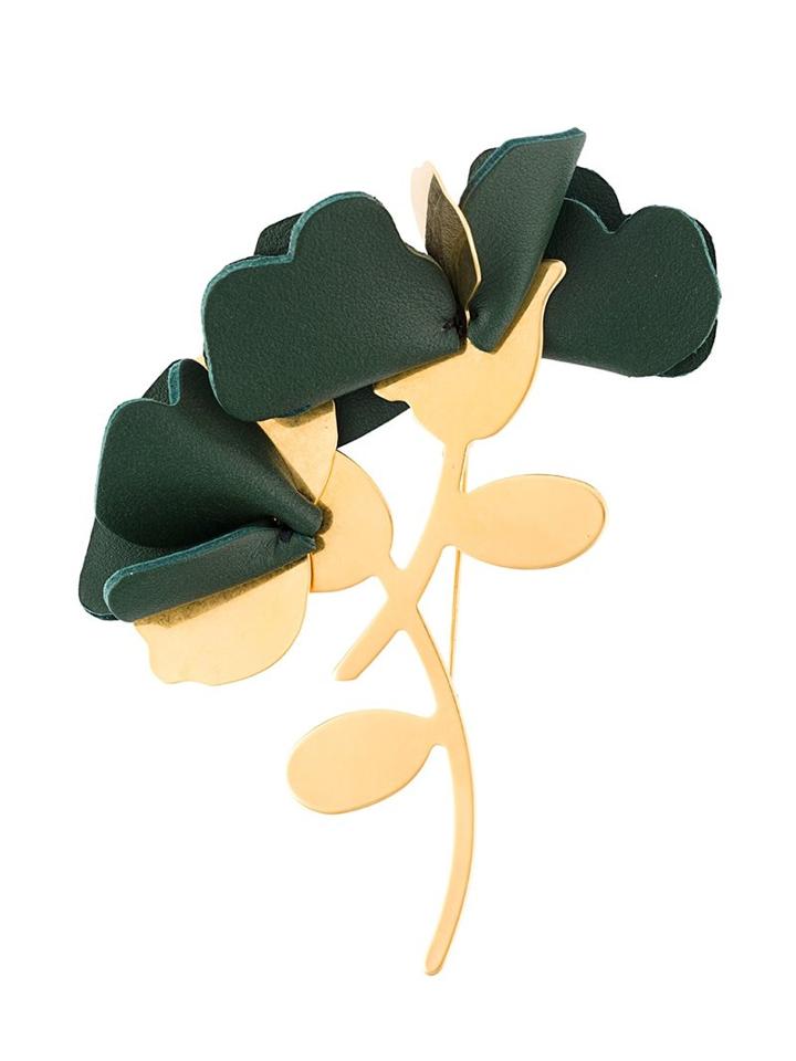 Marni Floral Brooch, Women's, Metallic