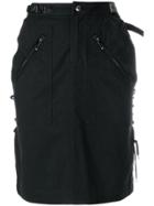 Christian Dior Vintage Strappy Eyelets Fitted Skirt - Black