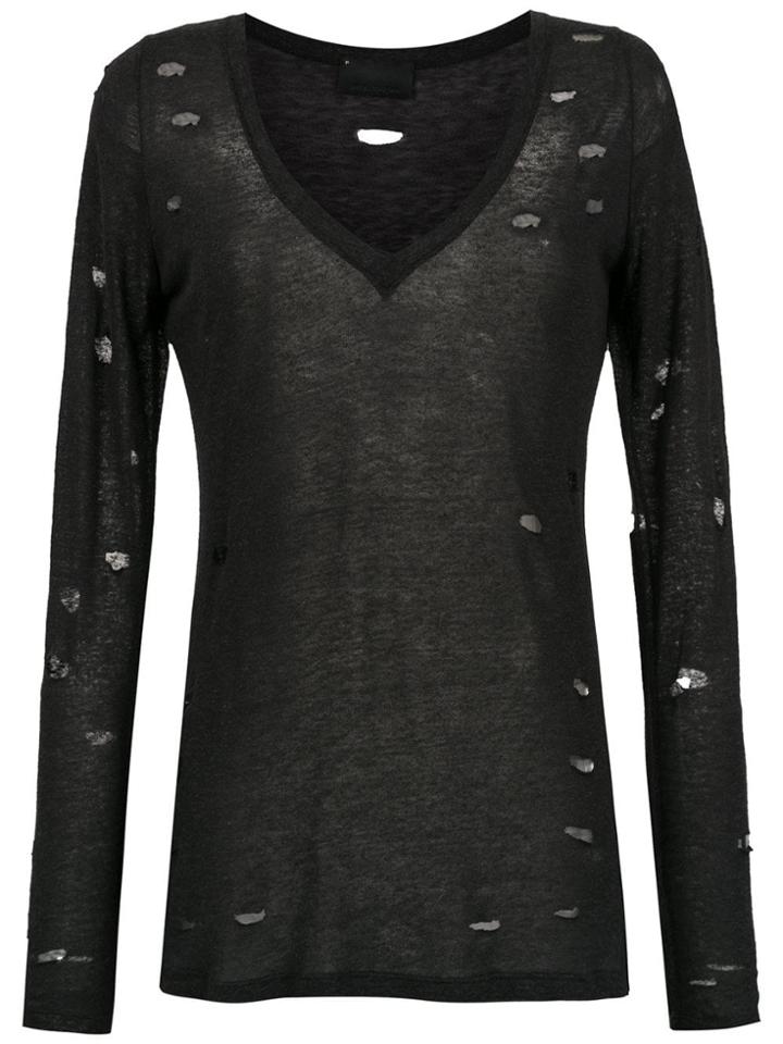 Andrea Bogosian Distressed Top - Black