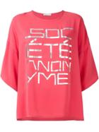 Société Anonyme Oversized Front Print T-shirt - Pink & Purple