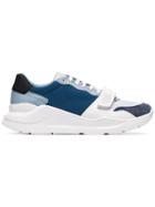 Burberry Regis Low Top Leather Sneakers - Blue