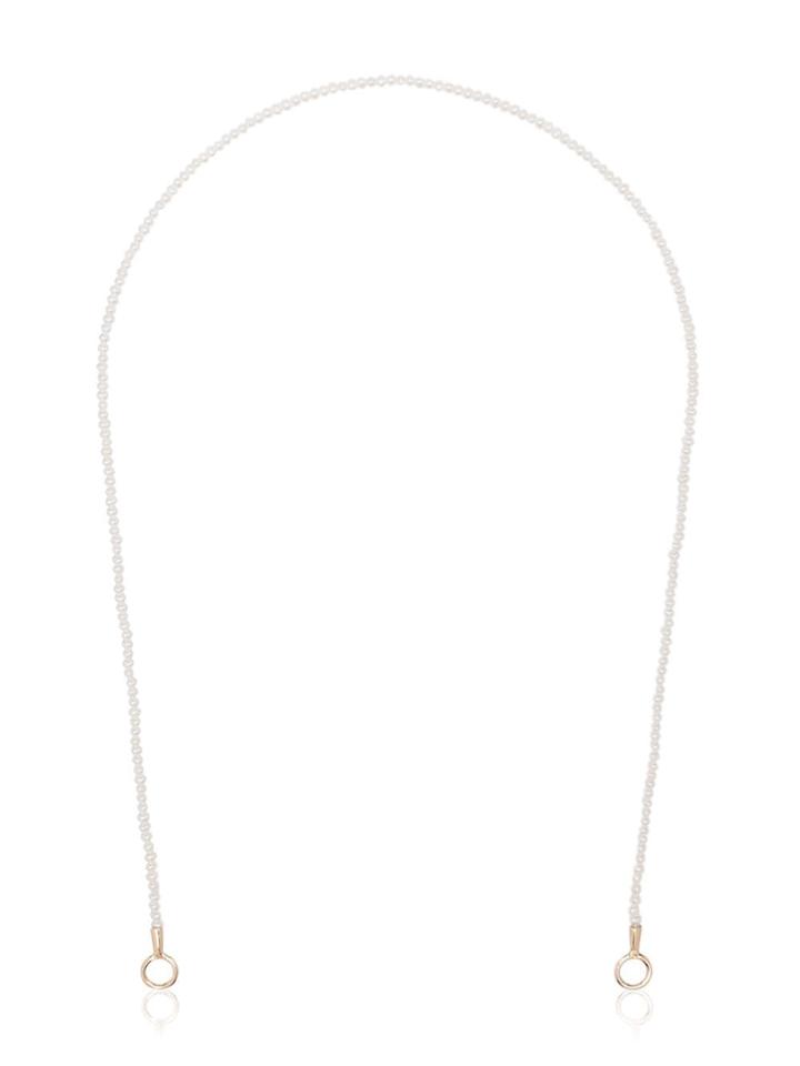 Marla Aaron 14k Gold And Akoya Pearl Lock Necklace - White