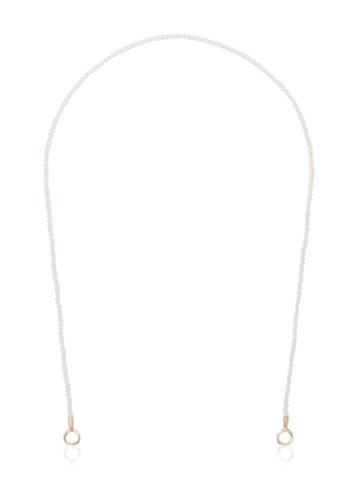 Marla Aaron 14k Gold And Akoya Pearl Lock Necklace - White