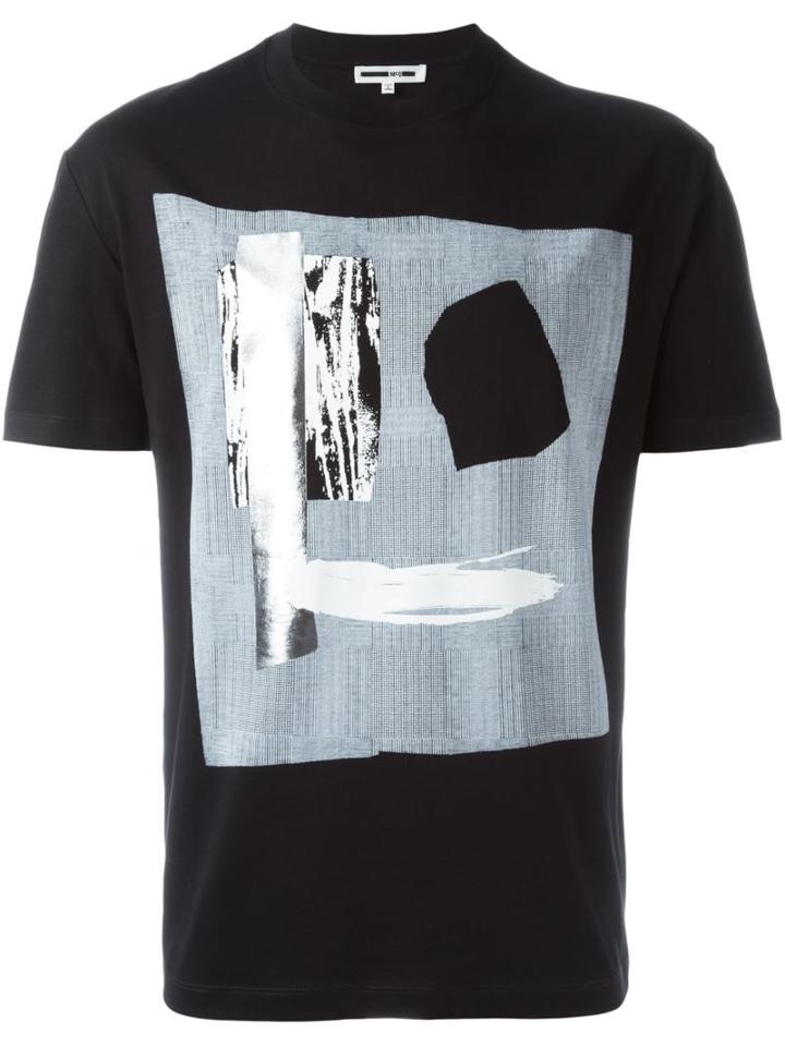Mcq Alexander Mcqueen Abstract Print T-shirt, Men's, Size: Medium, Black, Cotton