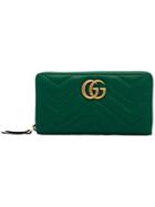 Gucci Gg Marmont Zip Around Wallet - Green