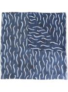 Kenzo Squiggle Print Scarf, Adult Unisex, Blue, Modal