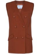 Mugler Double-breasted Sleeveless Blazer - Orange
