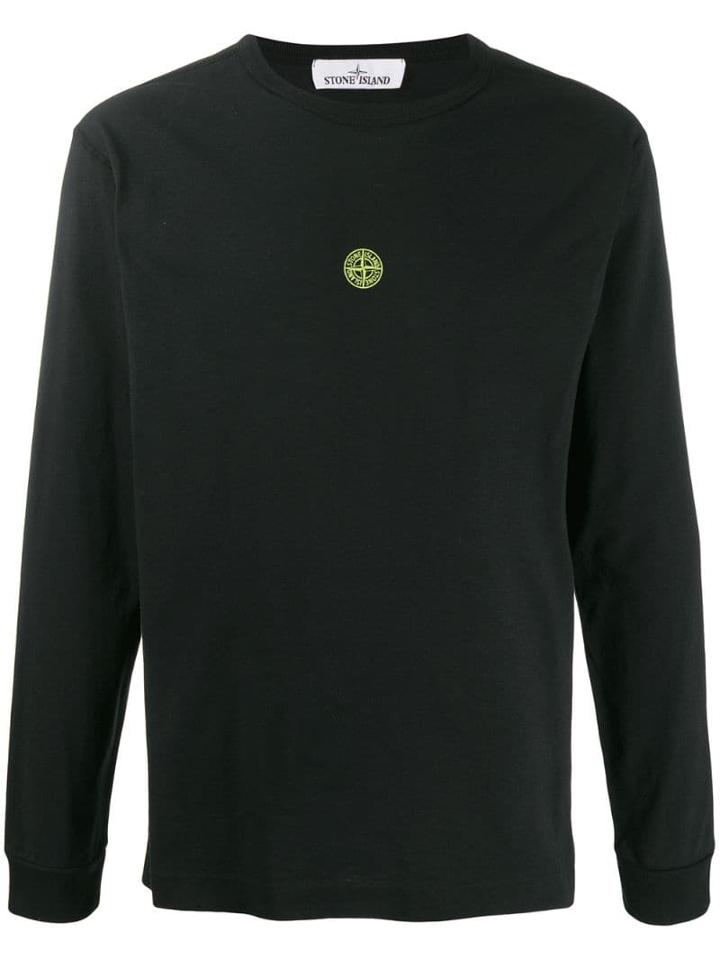 Stone Island Logo Print Sweatshirt - Black