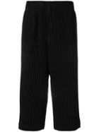 Homme Plissé Issey Miyake Pleated Cropped Trousers - Black