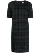 Peserico Checked Fitted Dress - Blue