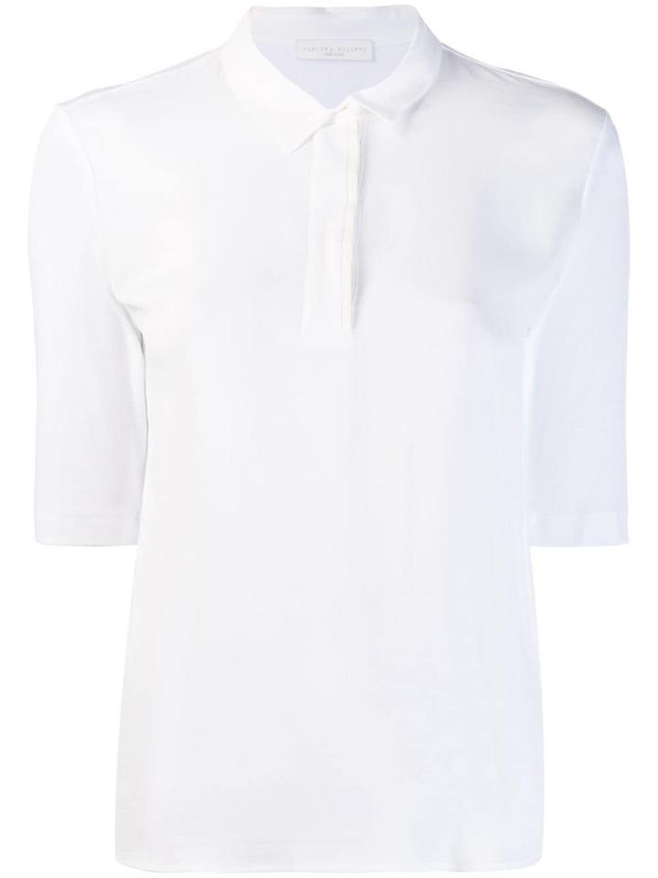 Fabiana Filippi Three Quarter Sleeve Polo Top - White