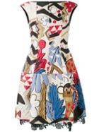 Talbot Runhof - Embroidered Patch Dress - Women - Silk/cotton/polyamide/cupro - 38, Nude/neutrals, Silk/cotton/polyamide/cupro
