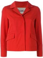 Herno - Fitted Cropped Jacket - Women - Cotton/polyester/polyethylene/acetate - 40, Red, Cotton/polyester/polyethylene/acetate