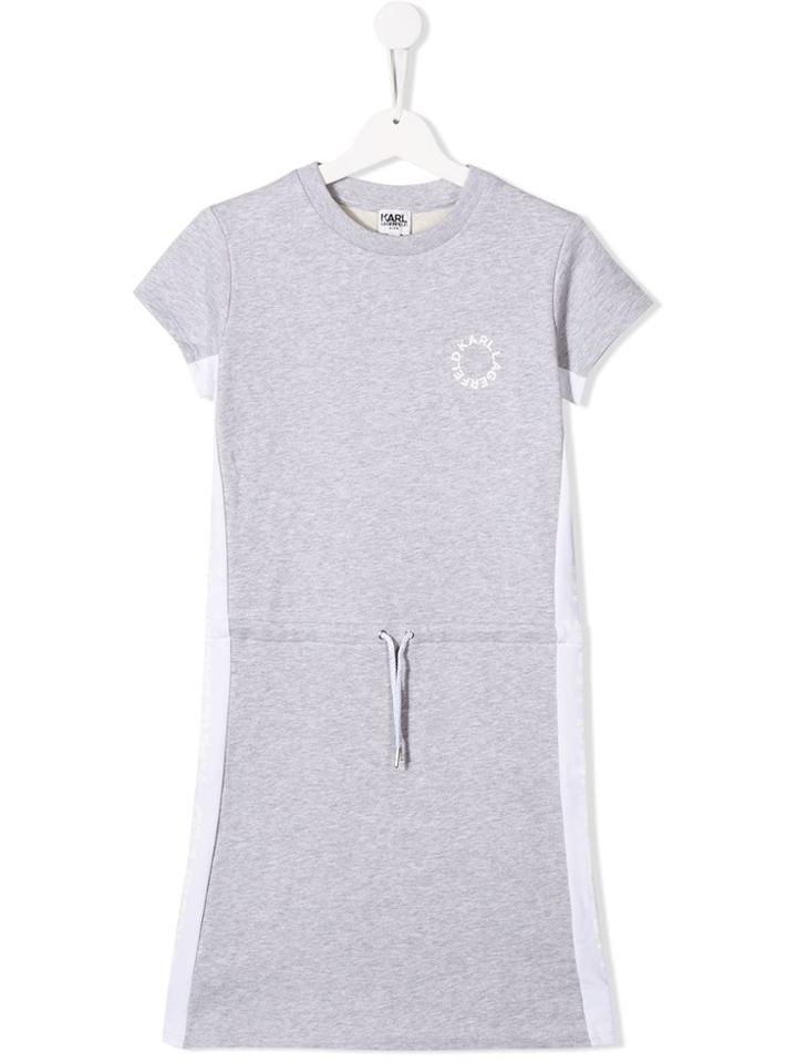 Karl Lagerfeld Kids Logo Drawstring Dress - Grey