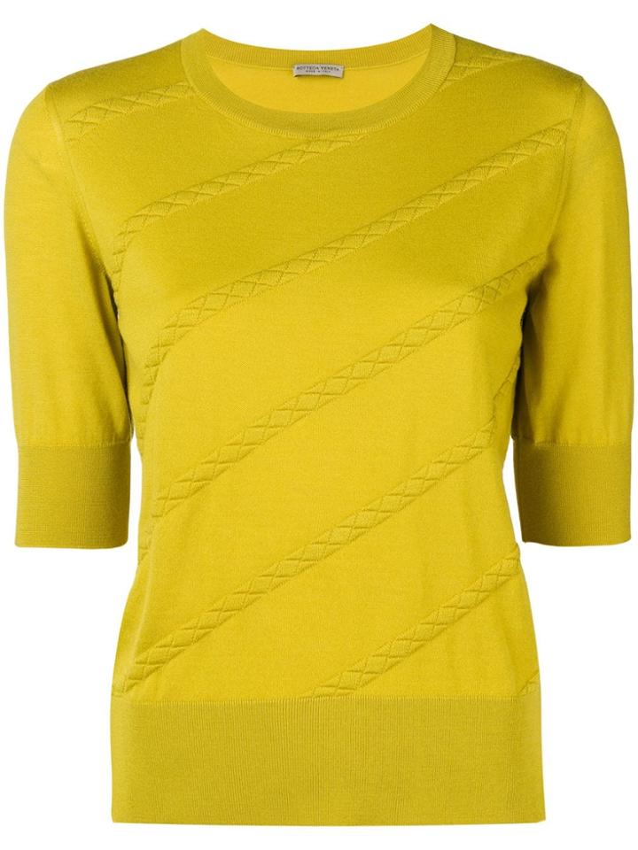 Bottega Veneta Intrecciato Stripe Sweater - Yellow