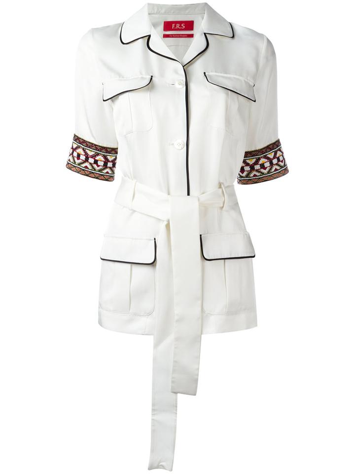 F.r.s For Restless Sleepers - Temi Safari Jacket - Women - Silk - L, White, Silk