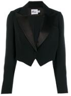 Self-portrait Cropped Fitted Blazer - Black