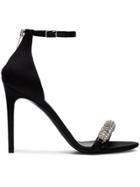 Calvin Klein 205w39nyc Black Camelle Crystal Embellished Satin Sandals