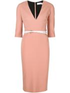 Victoria Beckham Three-quarter Sleeve Midi Dress
