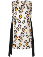Msgm Graphic Print Dress, Women's, Size: 40, Nude/neutrals, Cotton