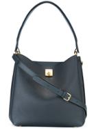 Mcm Flip Lock Shoulder Bag, Women's, Grey, Leather