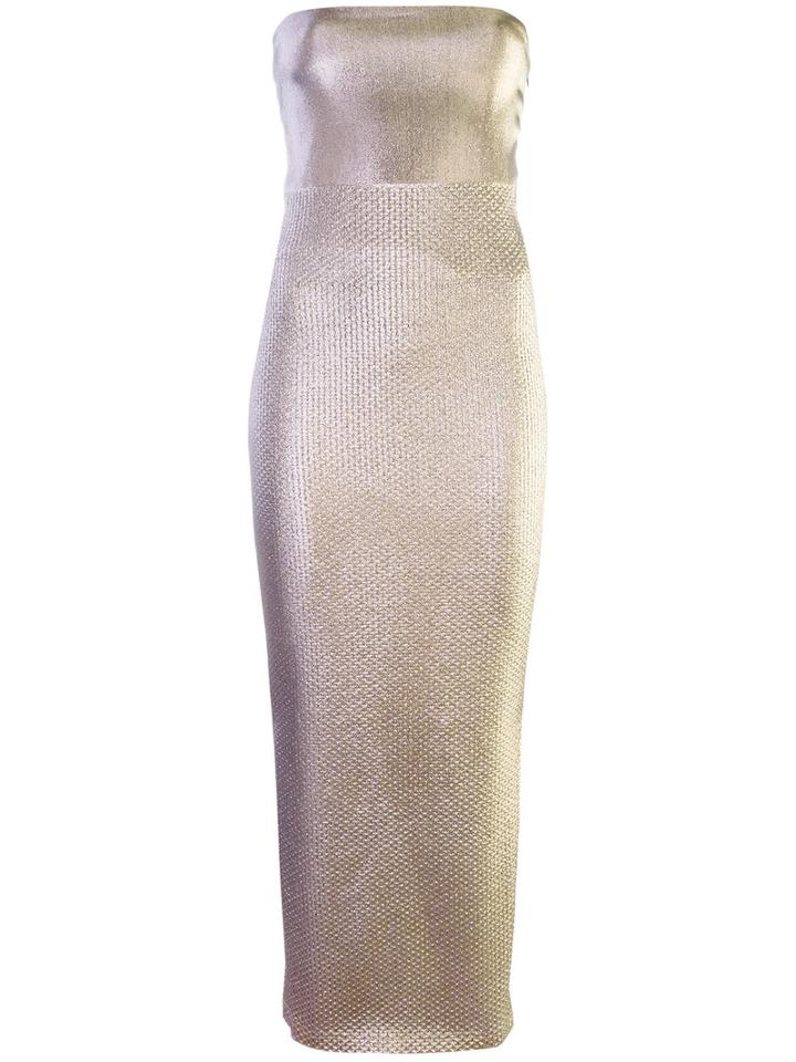 Area Metallic (grey) Strapless Dress, Women's, Size: Xs, Cotton/polyamide/polyester/spandex/elastane