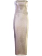 Area Metallic (grey) Strapless Dress, Women's, Size: Xs, Cotton/polyamide/polyester/spandex/elastane