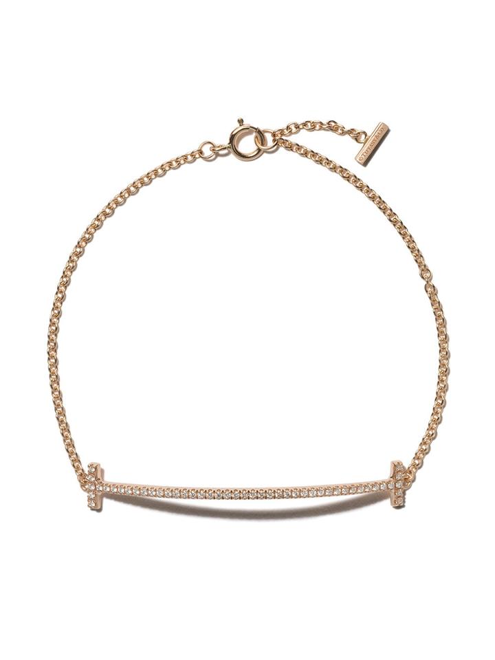 Tiffany & Co 18kt Rose Gold Tiffany T Smile Diamond Medium Bracelet -
